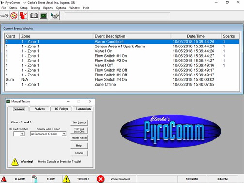 PyroComm Main Screen